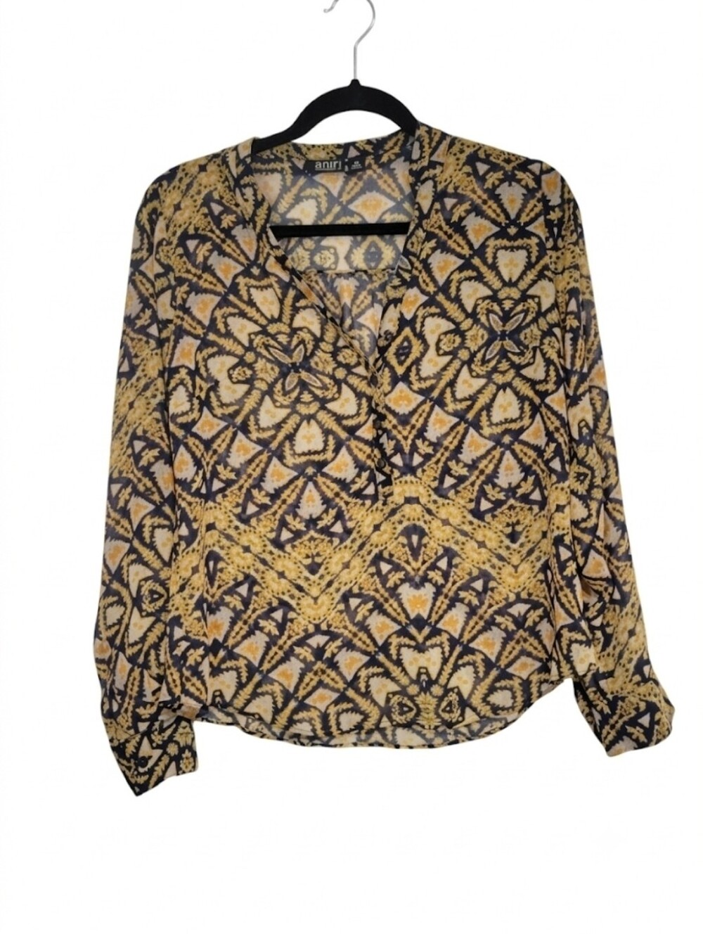 ana cute‎ navy printed blouse
